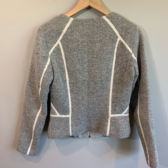 H&M Knit & Vegan Leather Zipper Moto Jacket Size 8 - Picture 4 of 8